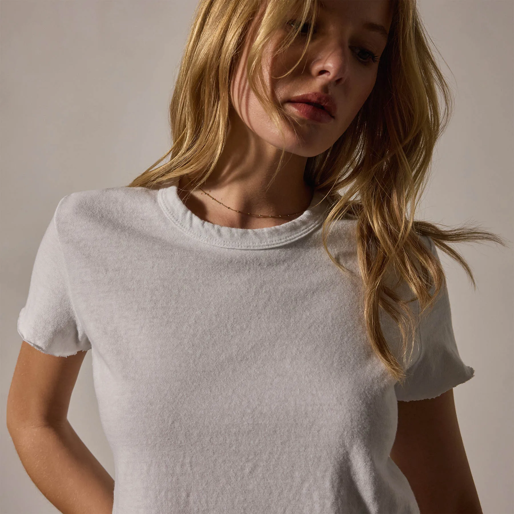 Slub Jersey Shrunken Tee - White sold by James Perse product image thumbnail 2