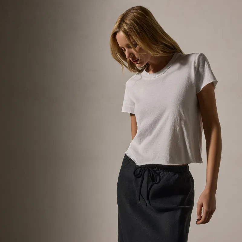 Slub Jersey Shrunken Tee - White sold by James Perse