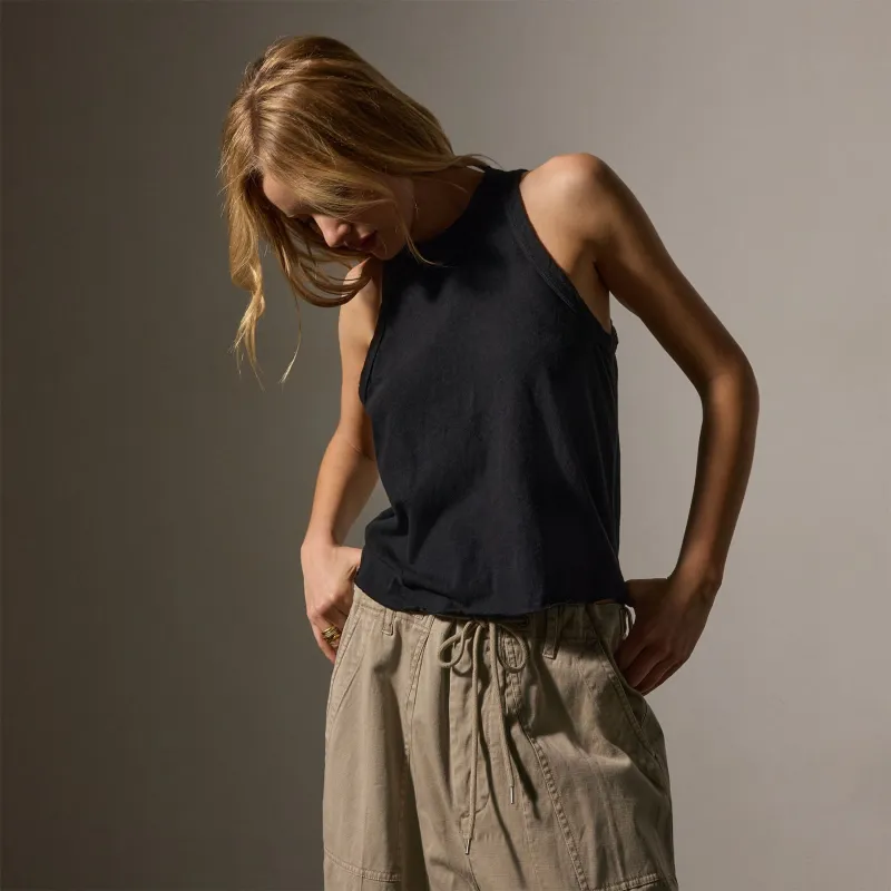 Slub Jersey Muscle Tank - Black sold by James Perse