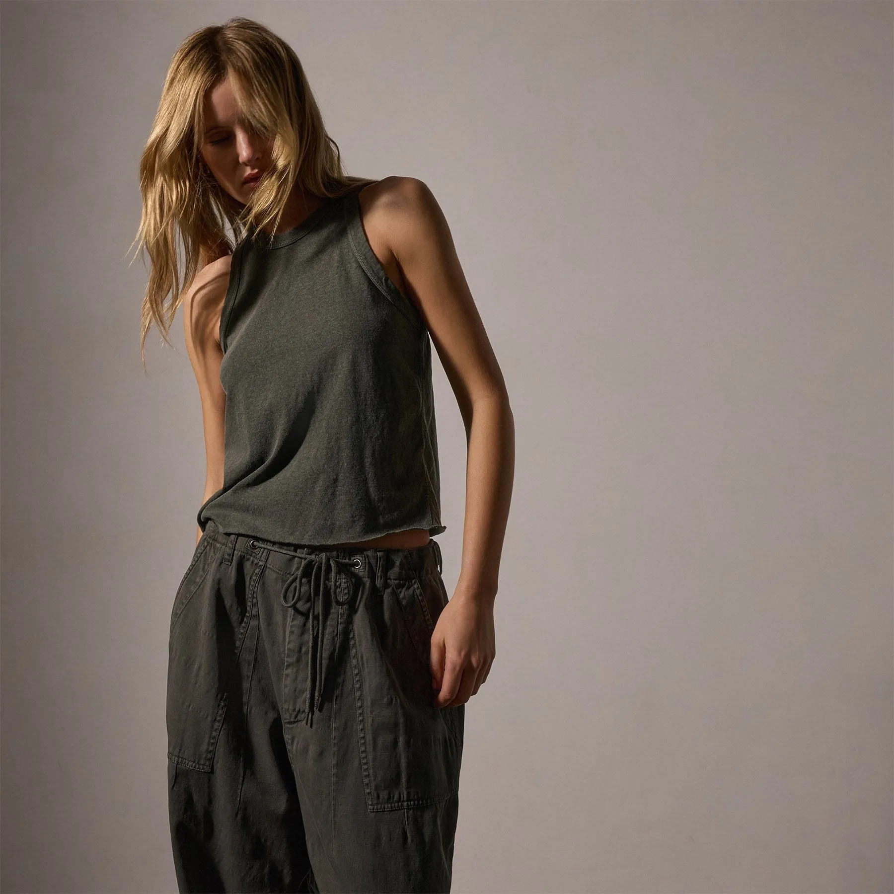 Slub Jersey Muscle Tank - Granite Pigment sold by James Perse