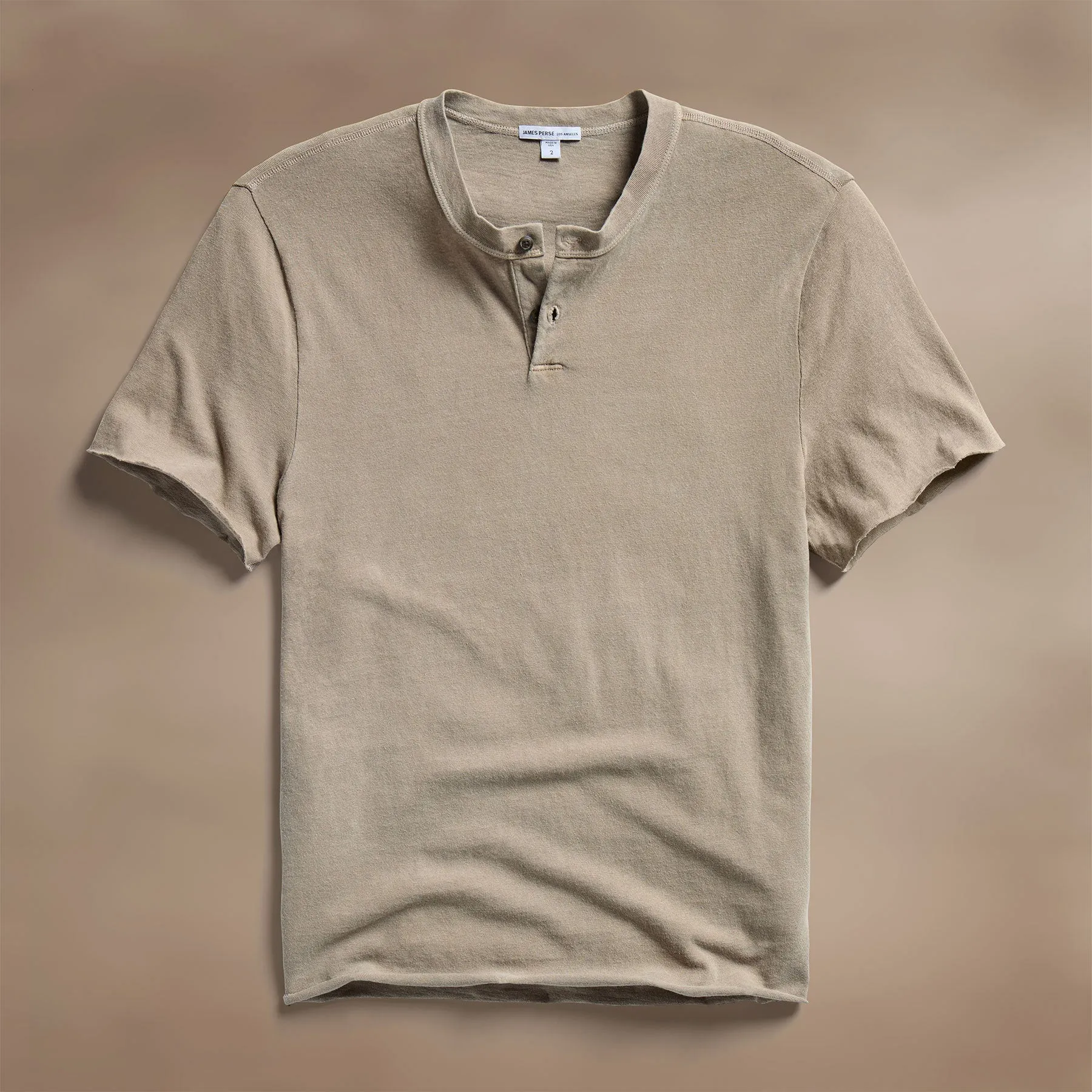 Slub Jersey Short Sleeve Henley - Overcast Pigment sold by James Perse