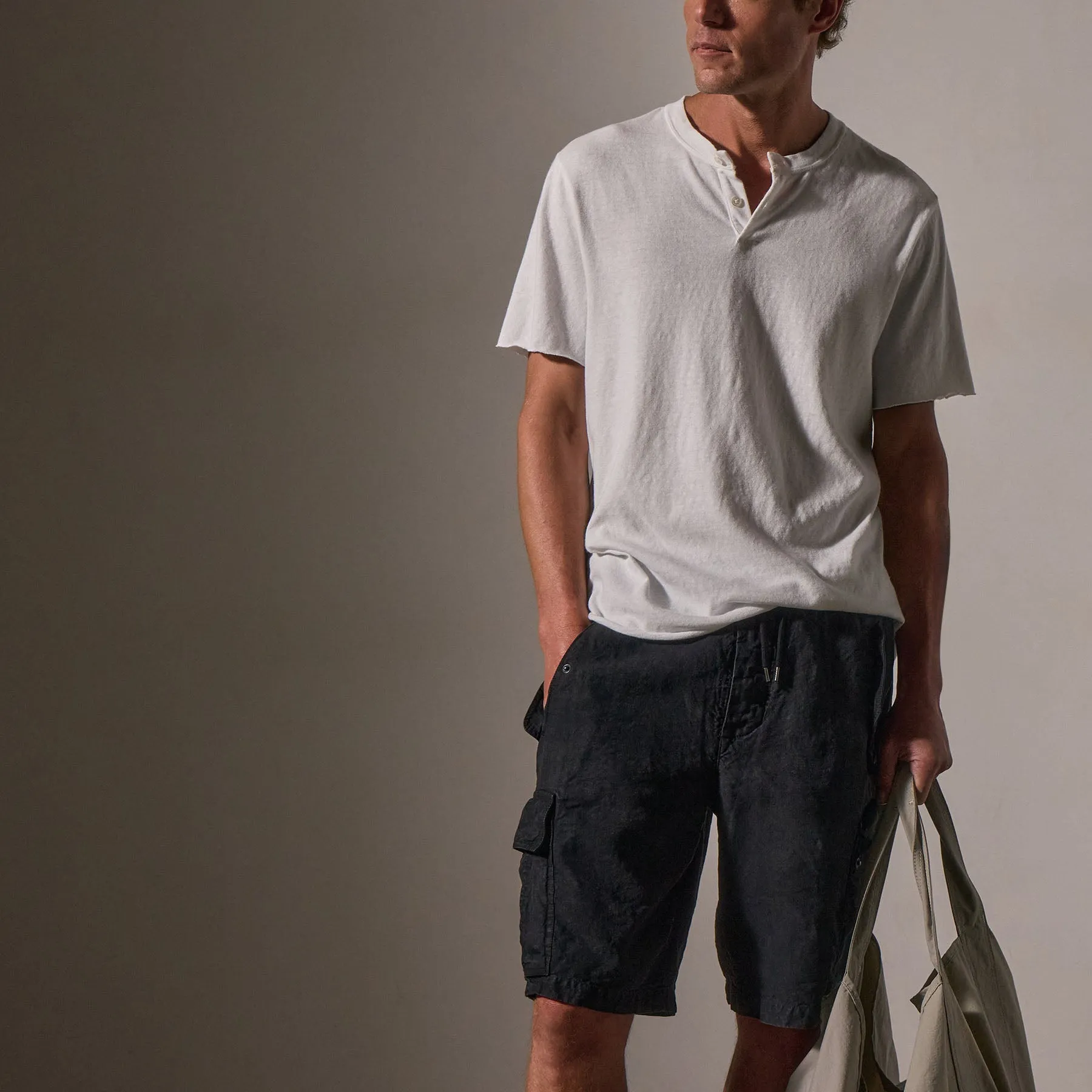 Slub Jersey Short Sleeve Henley - White sold by James Perse product image thumbnail 2