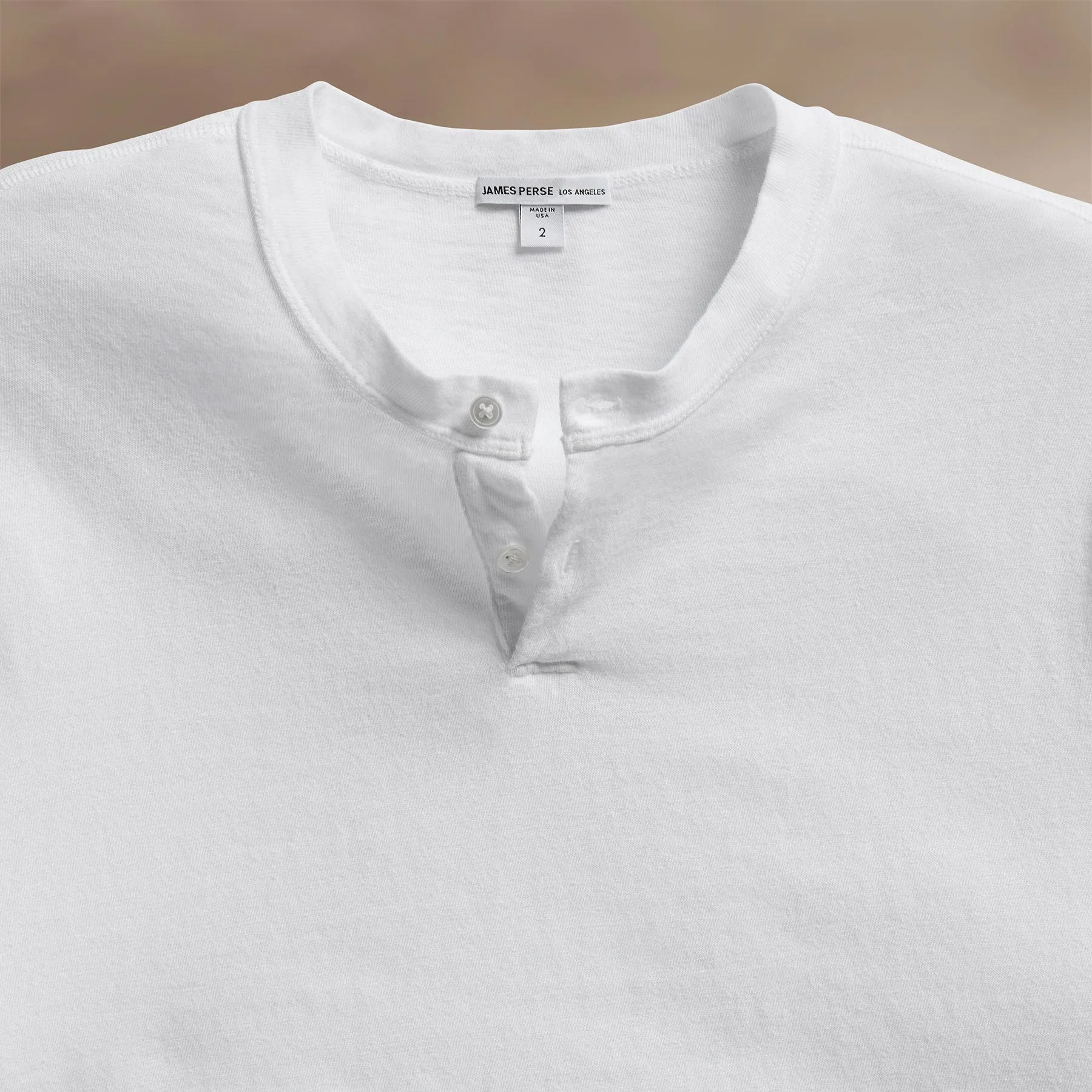 Slub Jersey Short Sleeve Henley - White sold by James Perse product image thumbnail 3