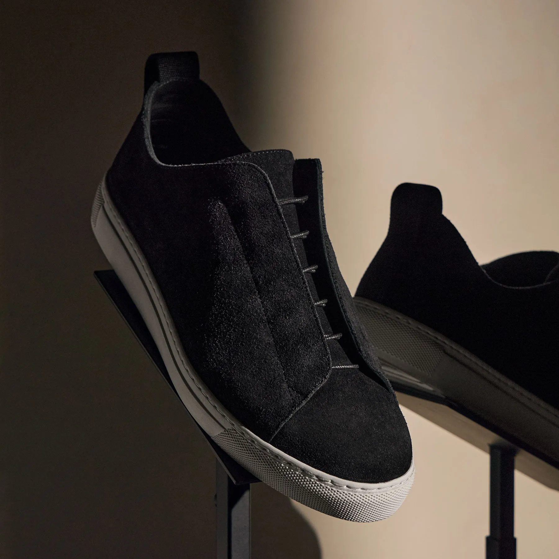 Men's Suede Solstice Sneaker - Black sold by James Perse product image thumbnail 3