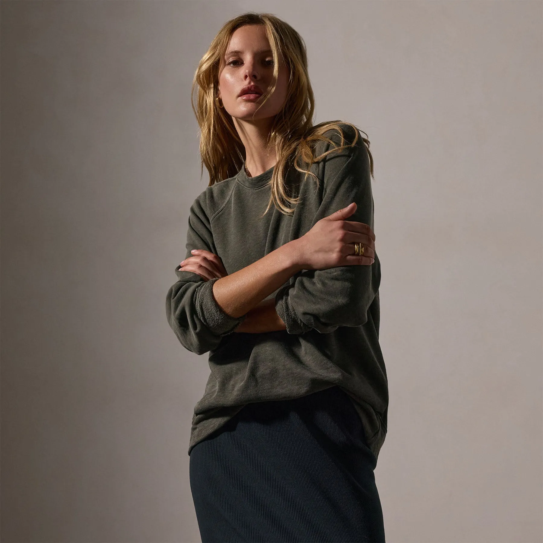 Vintage French Terry Relaxed Sweatshirt - Granite Pigment sold by James Perse product image thumbnail 2