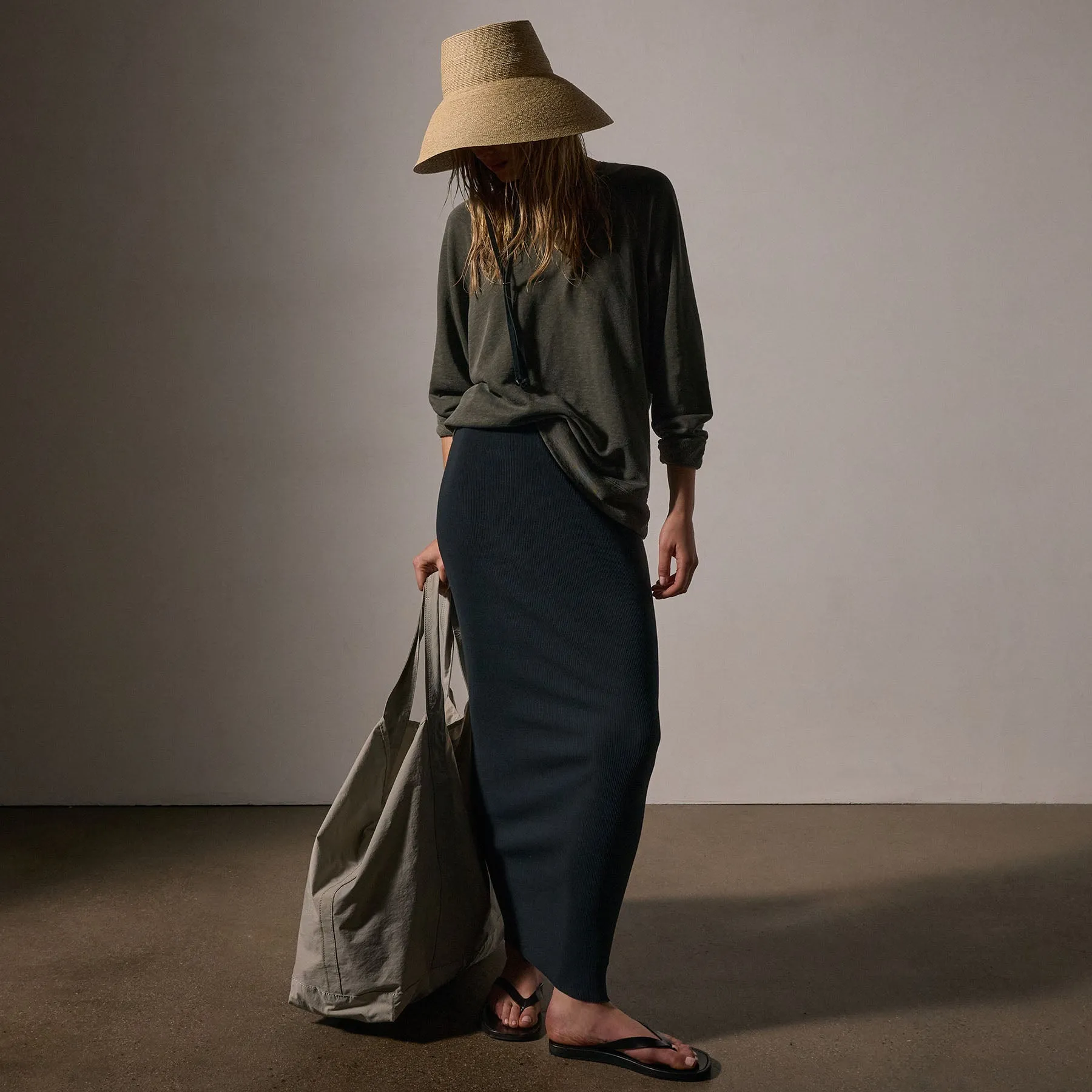 Vintage French Terry Relaxed Sweatshirt - Granite Pigment sold by James Perse product image thumbnail 4