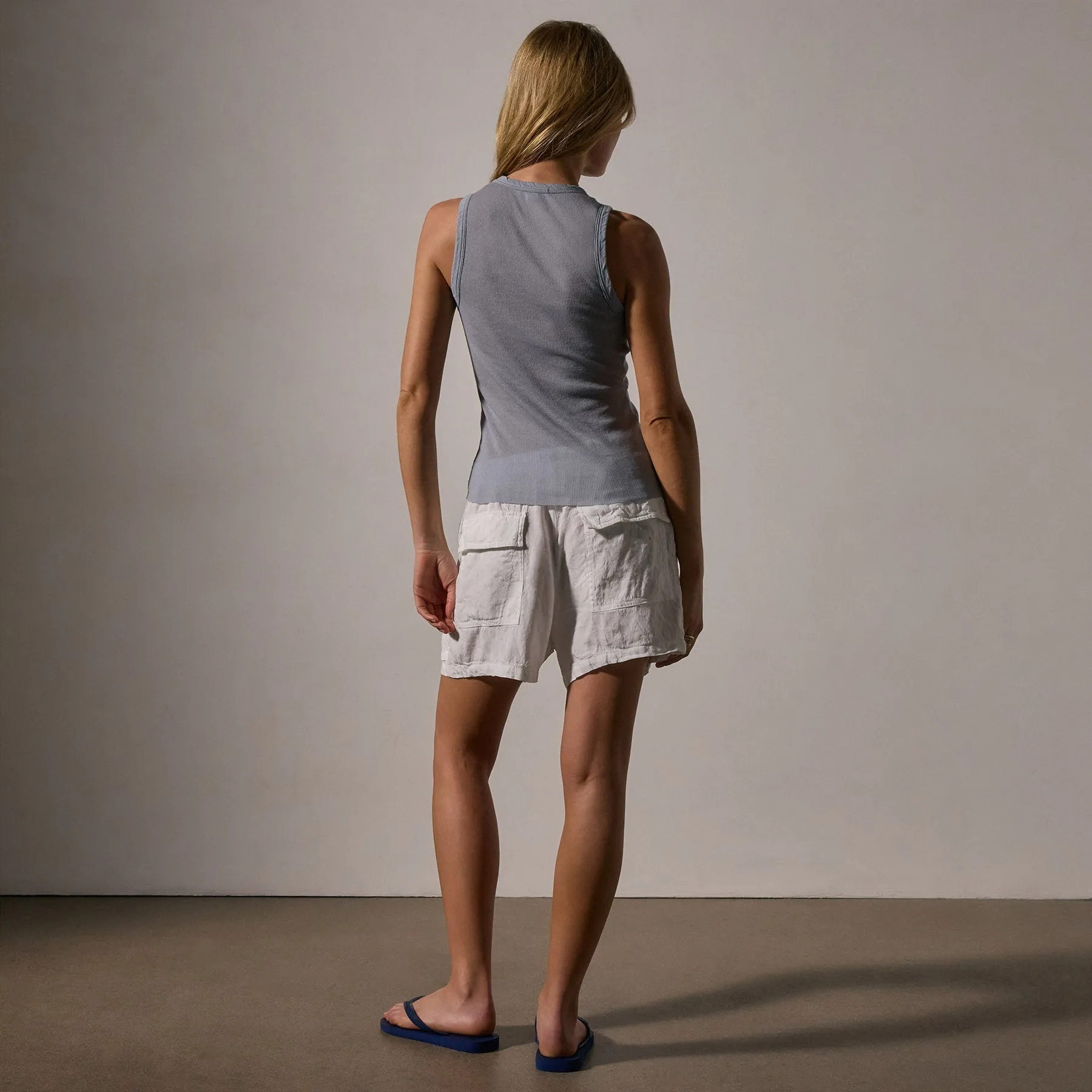 Cotton Cashmere Rib Shell Top - Grey Sky sold by James Perse product image thumbnail 4