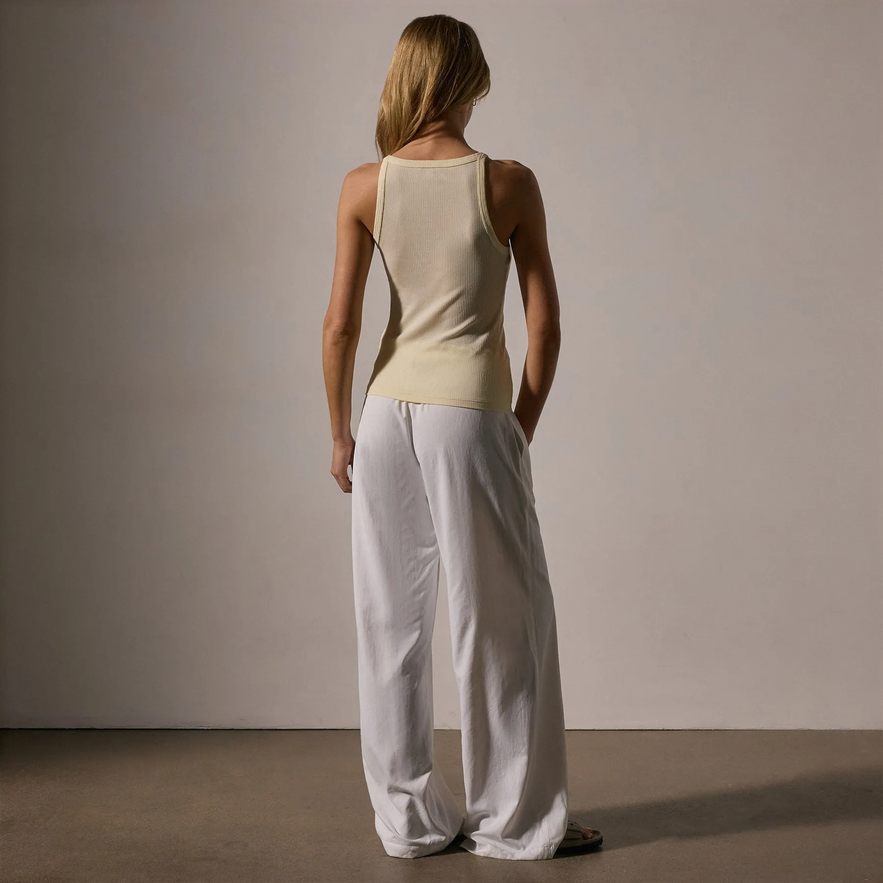 Ribbed High Neck Cami - Naples Yellow Pigment sold by James Perse product image thumbnail 4