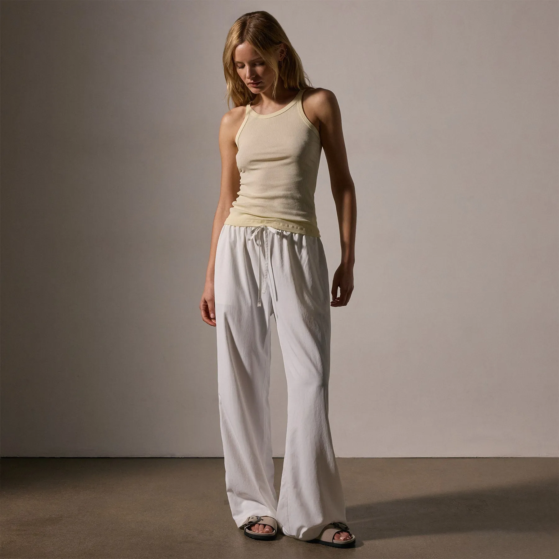 Ribbed High Neck Cami - Naples Yellow Pigment sold by James Perse product image thumbnail 3