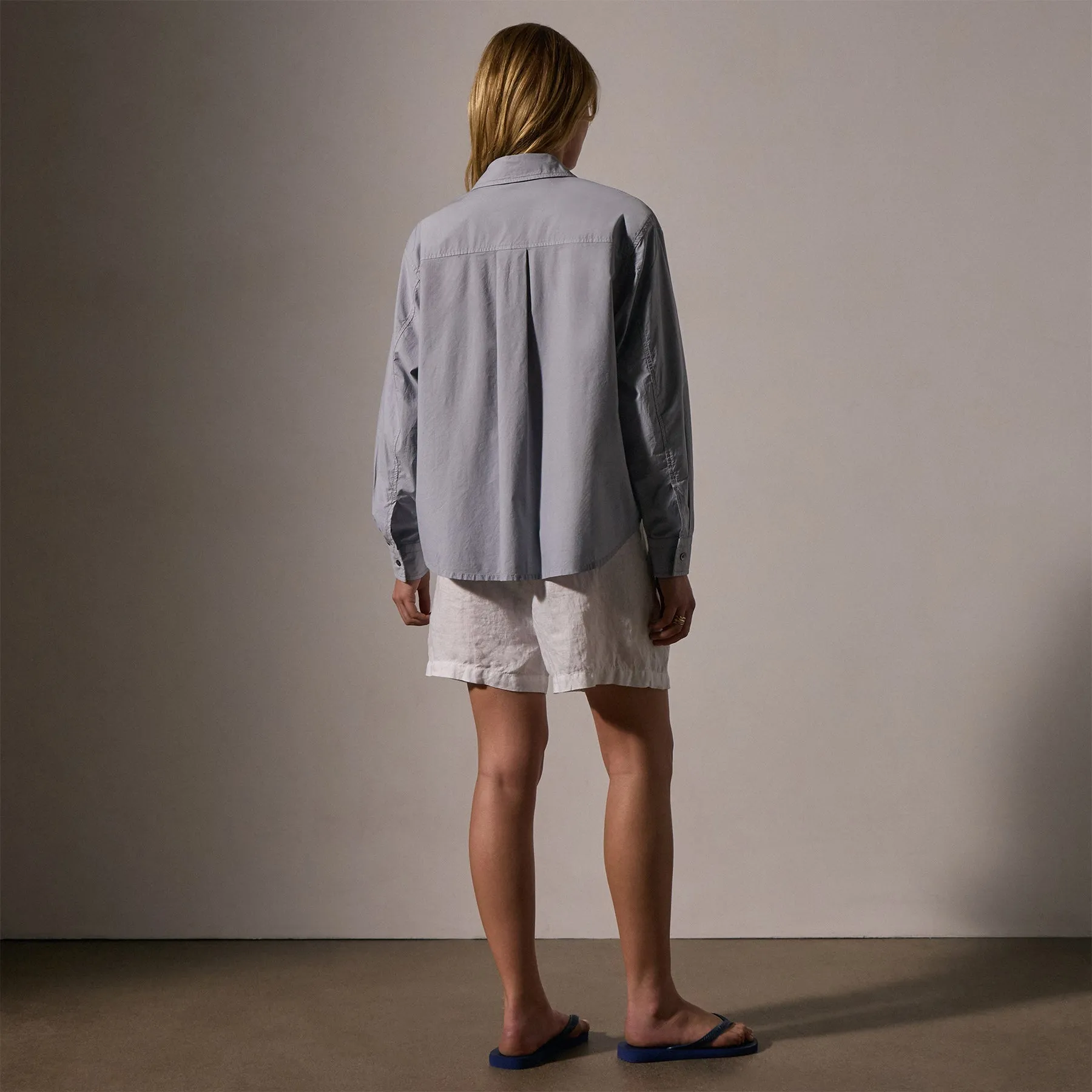 Stretch Poplin Button Up - Grey Sky sold by James Perse product image thumbnail 4