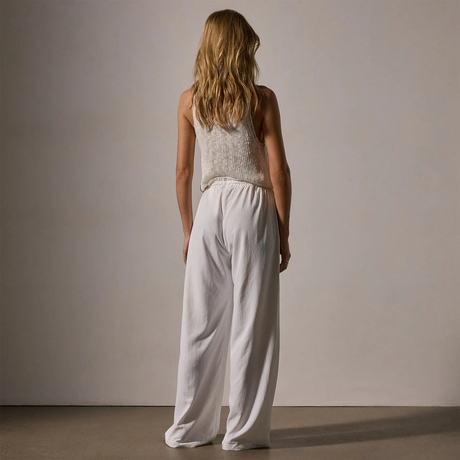 Lightweight Matte Sateen Trouser - White sold by James Perse product image thumbnail 4