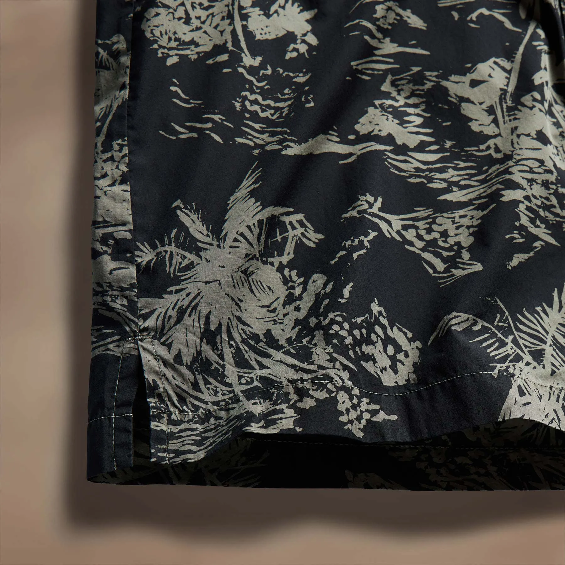 Brandílera Print Short Sleeve Shirt - Black/Army Green Pigment sold by James Perse product image thumbnail 4