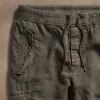 Textured Linen Flight Pant - Army Green sold by James Perse