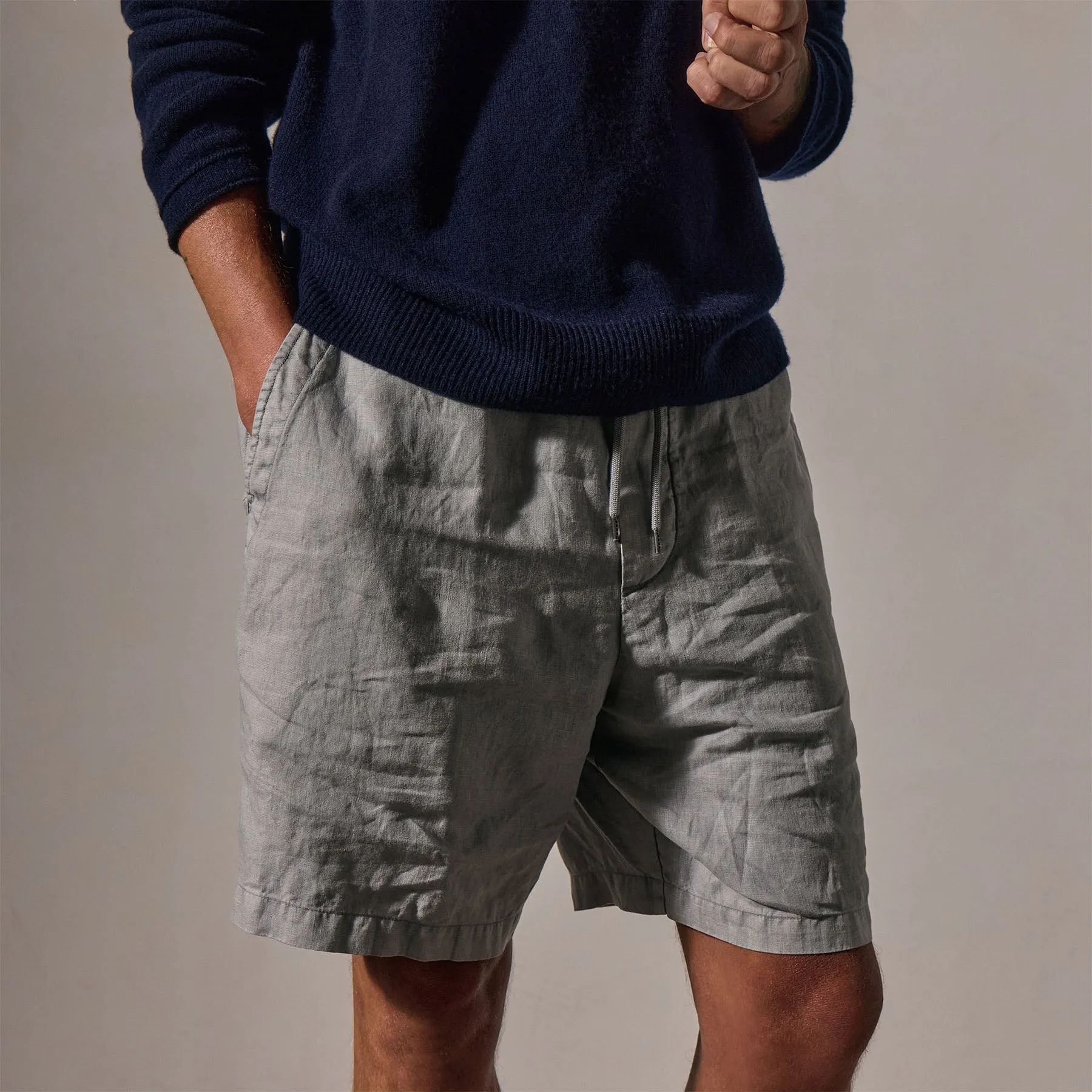 Relaxed Fit Linen Short - Grey Sky Pigment sold by James Perse product image thumbnail 2