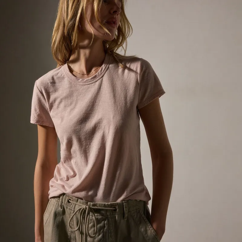 Sheer Slub Crew Neck Tee - Rosewater sold by James Perse