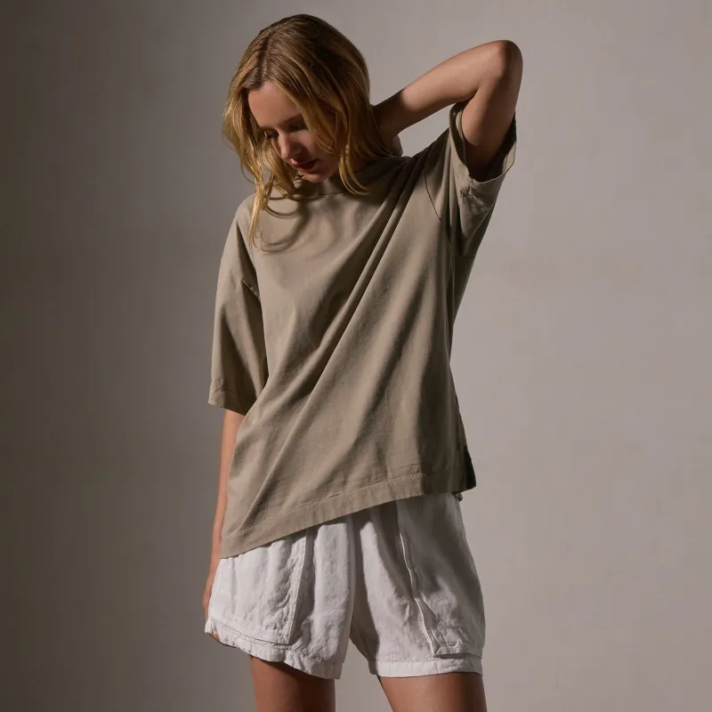 Heavy Luxe Jersey Oversized Tee - Overcast sold by James Perse