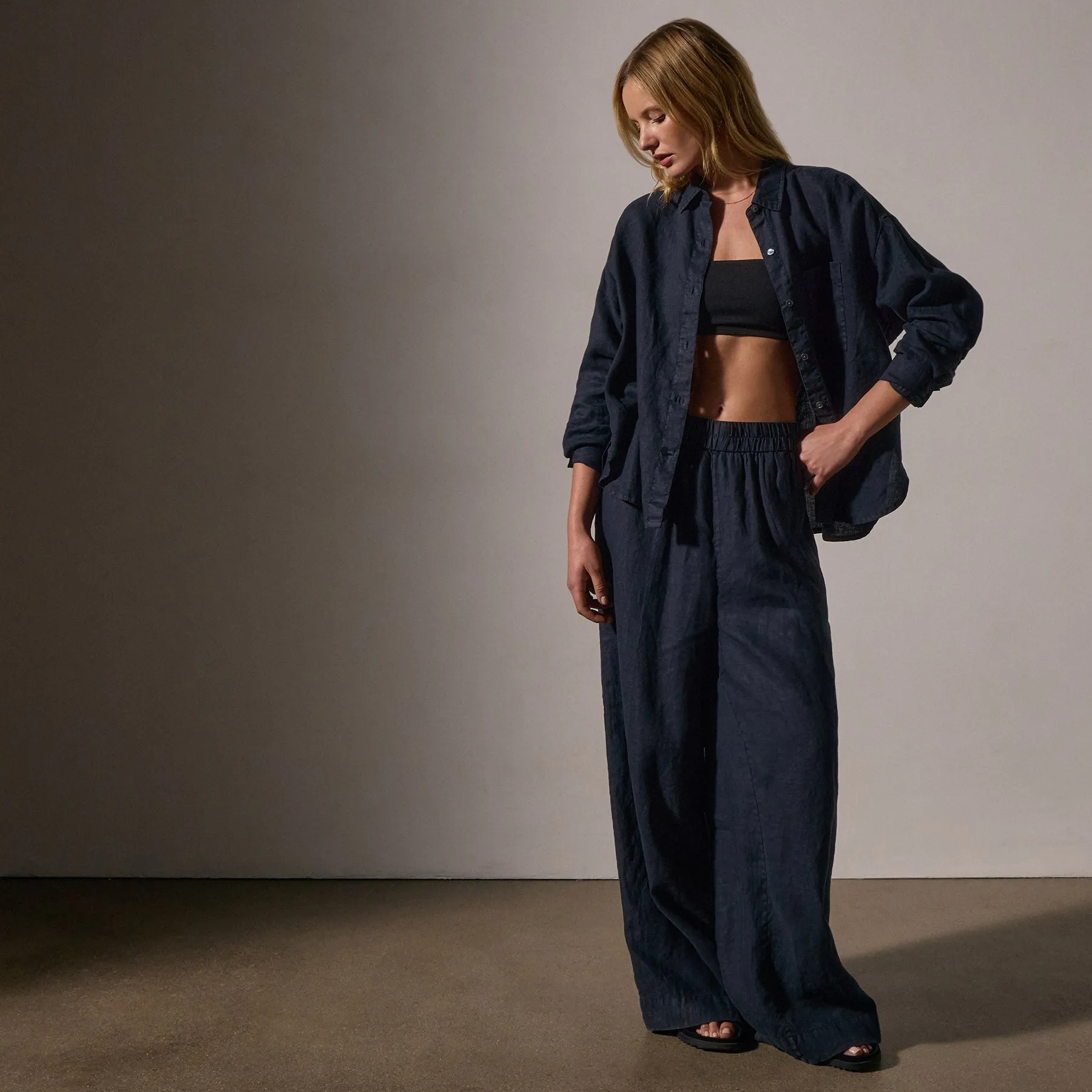 Linen Oversized Shirt - Classic Navy sold by James Perse product image thumbnail 3