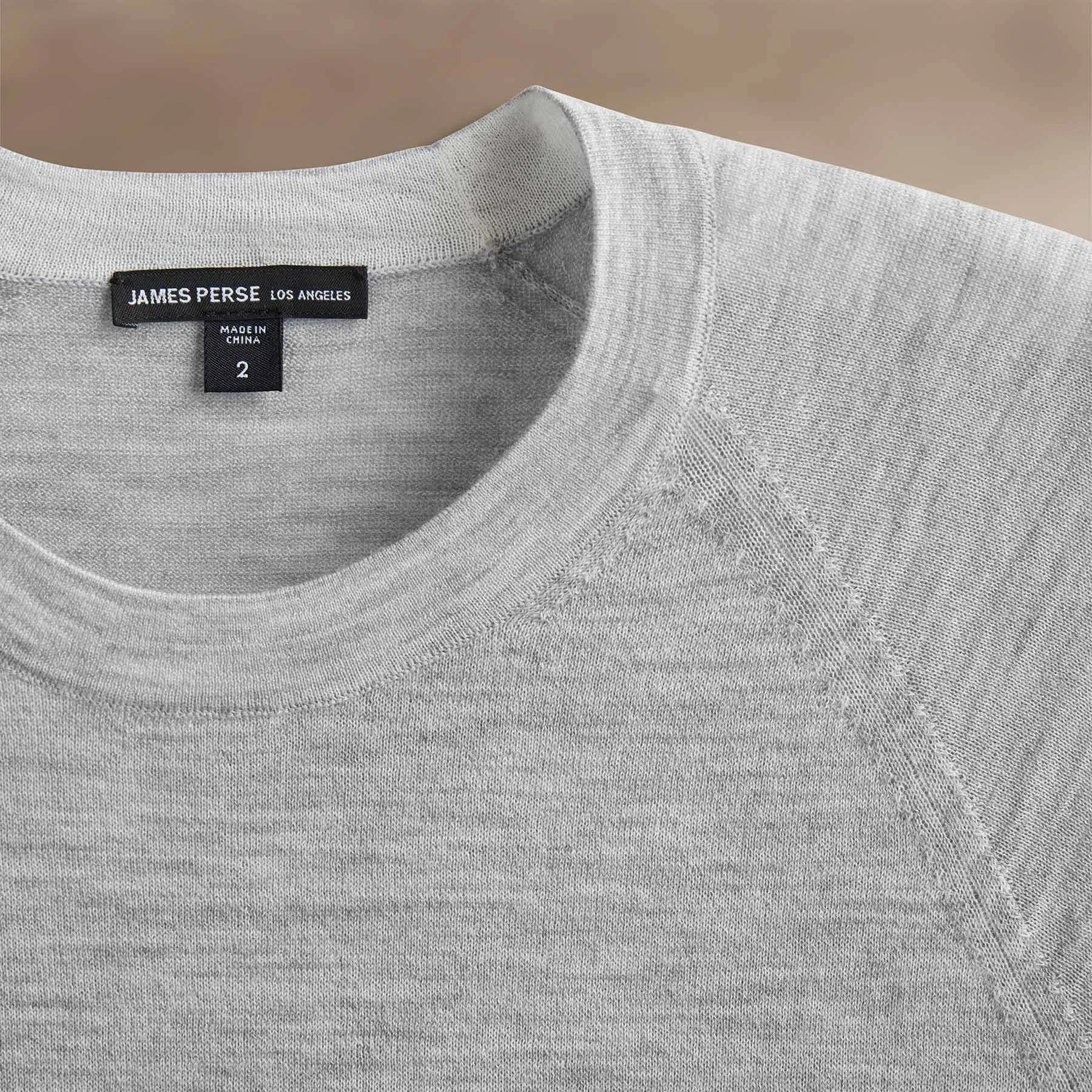 Ultrafine Cashmere Crew - Light Heather Grey sold by James Perse product image thumbnail 3