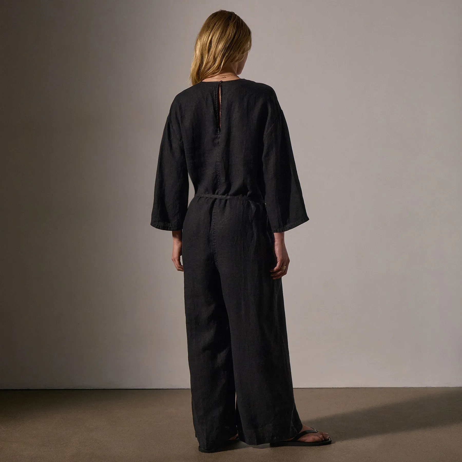 Belted Linen Jumpsuit - Black sold by James Perse product image thumbnail 4