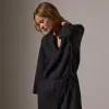 Belted Linen Jumpsuit - Black sold by James Perse