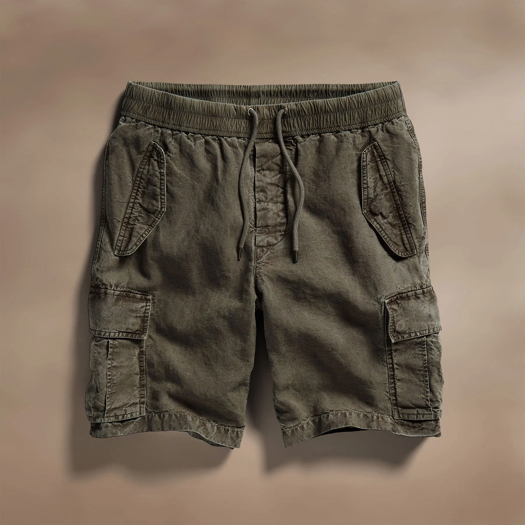 Textured Linen Flight Short - Army Green sold by James Perse