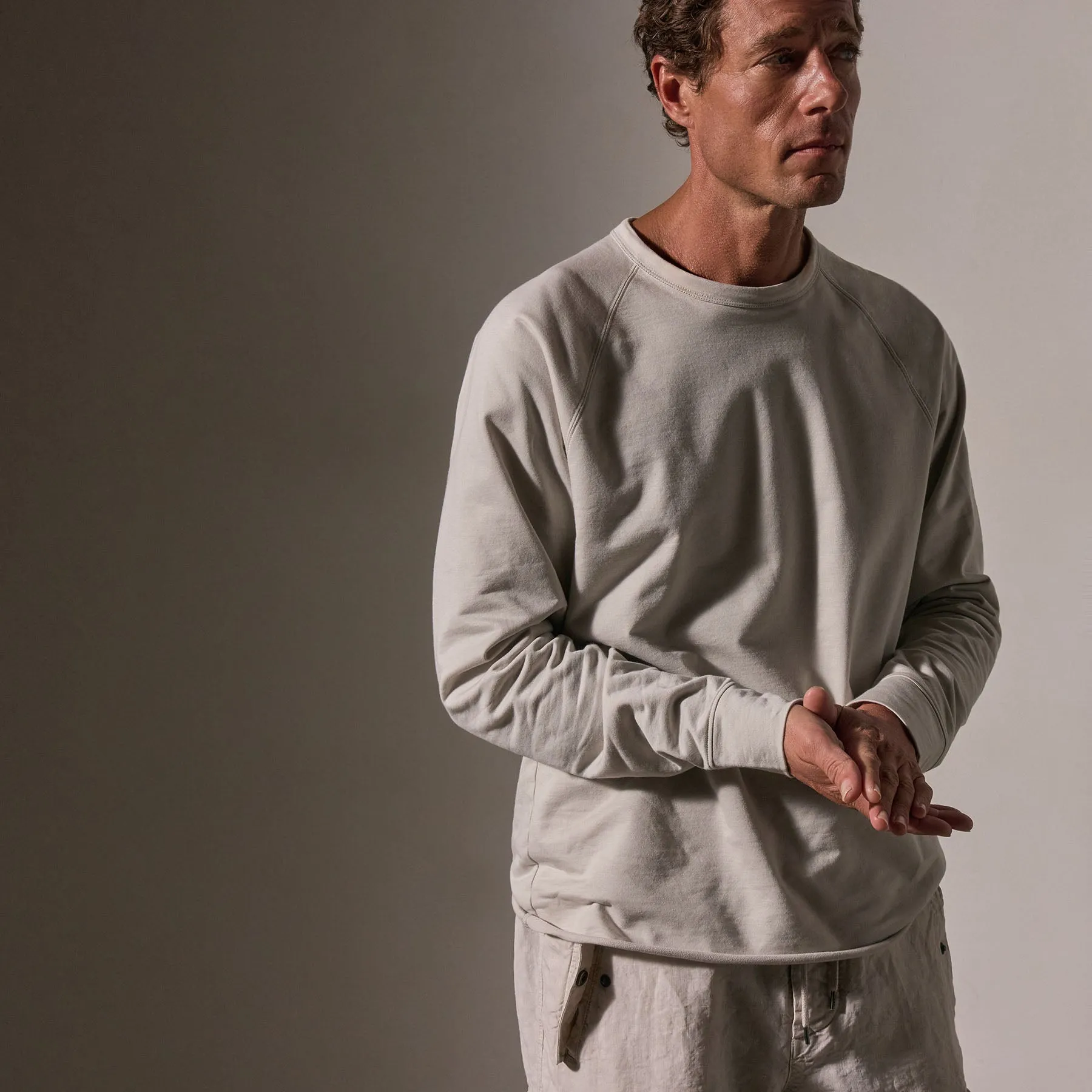 Fine French Terry Raglan Crew - Salt sold by James Perse product image thumbnail 2