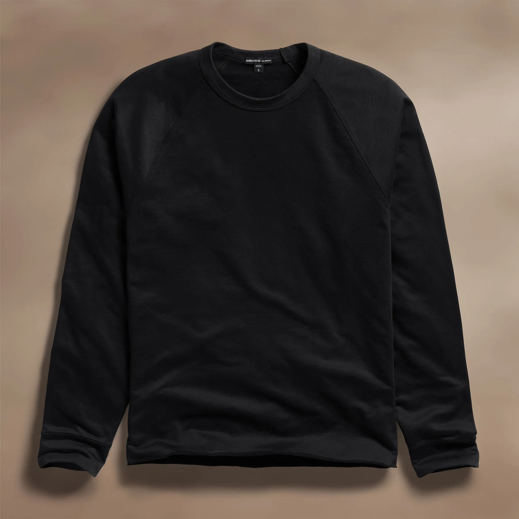 Fine French Terry Raglan Crew - Black sold by James Perse