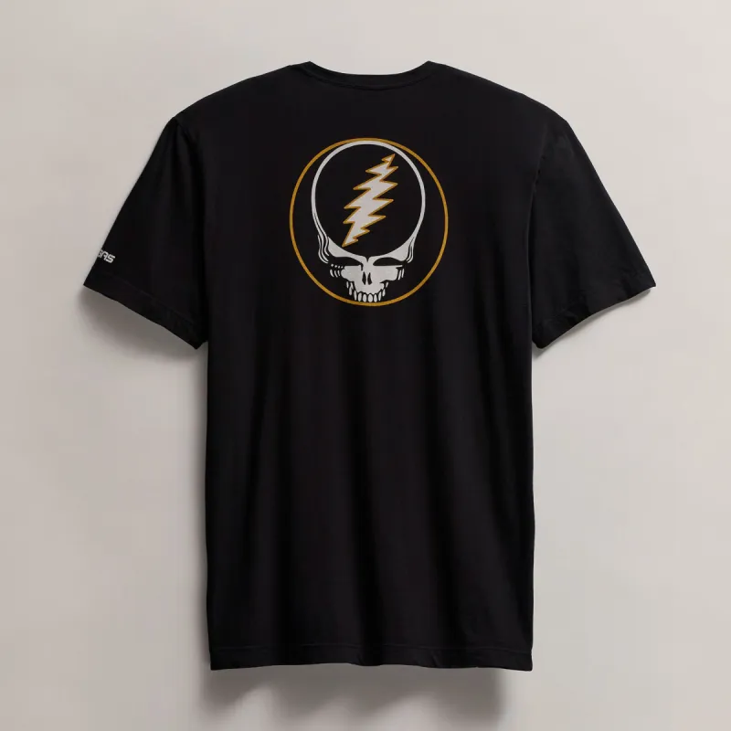 Men's Grateful Dead Lightning Bolt Short Sleeve Tee - Black/Cadmium made by James Perse