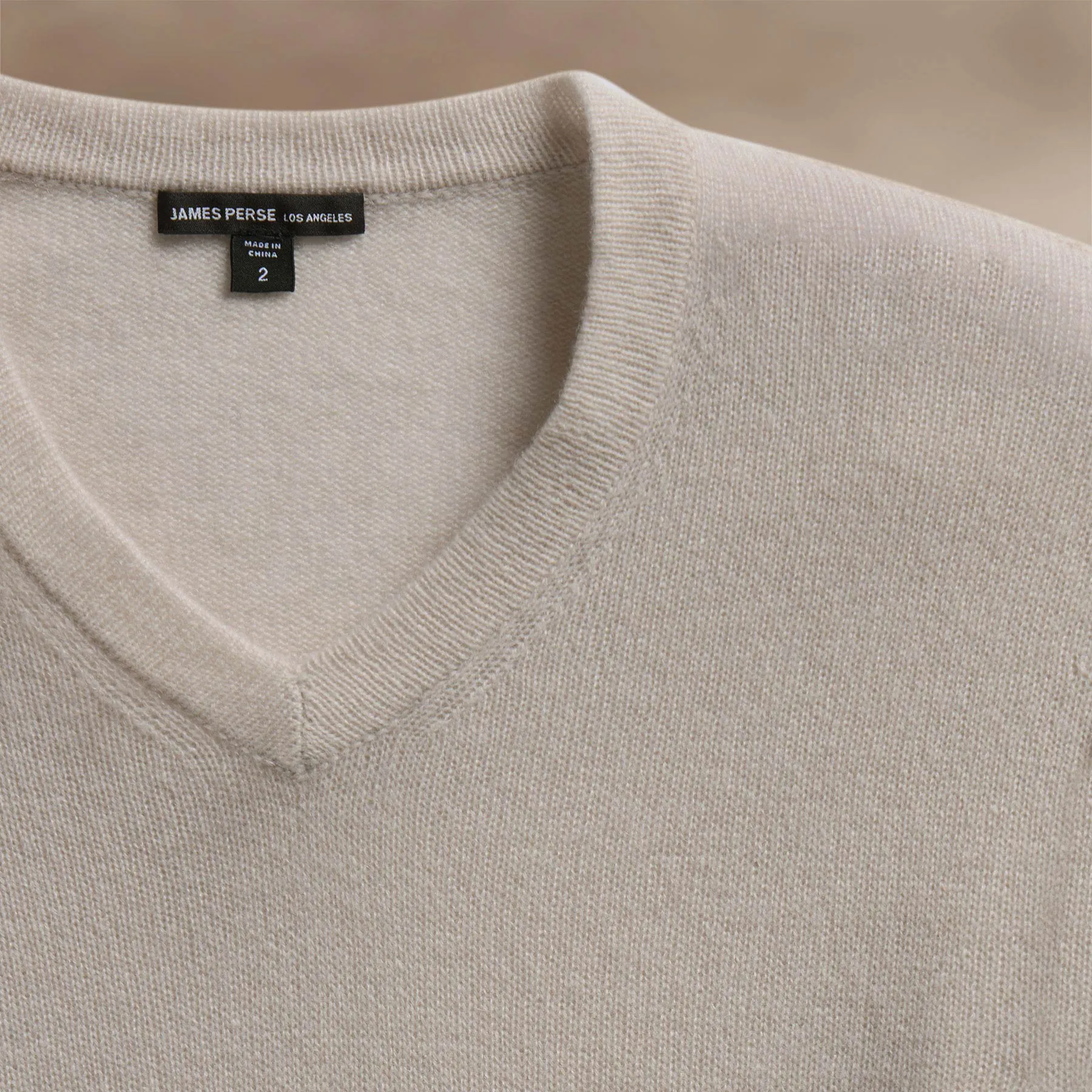 Soft Featherweight Cashmere V Neck - Tan sold by James Perse product image thumbnail 3