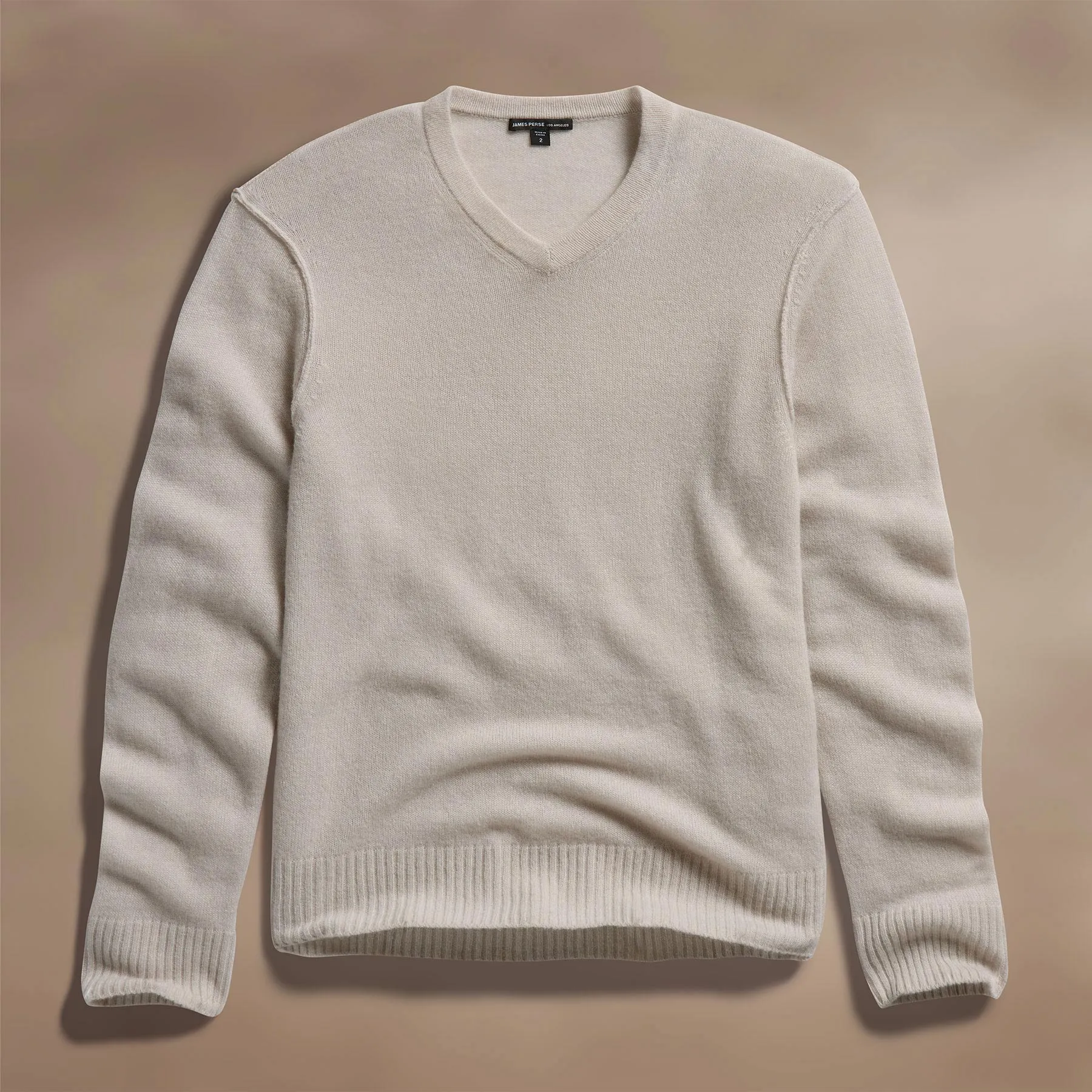 Soft Featherweight Cashmere V Neck - Tan sold by James Perse product image thumbnail 2