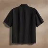 Oversized Stretch Poplin Short Sleeve Shirt - Black sold by James Perse