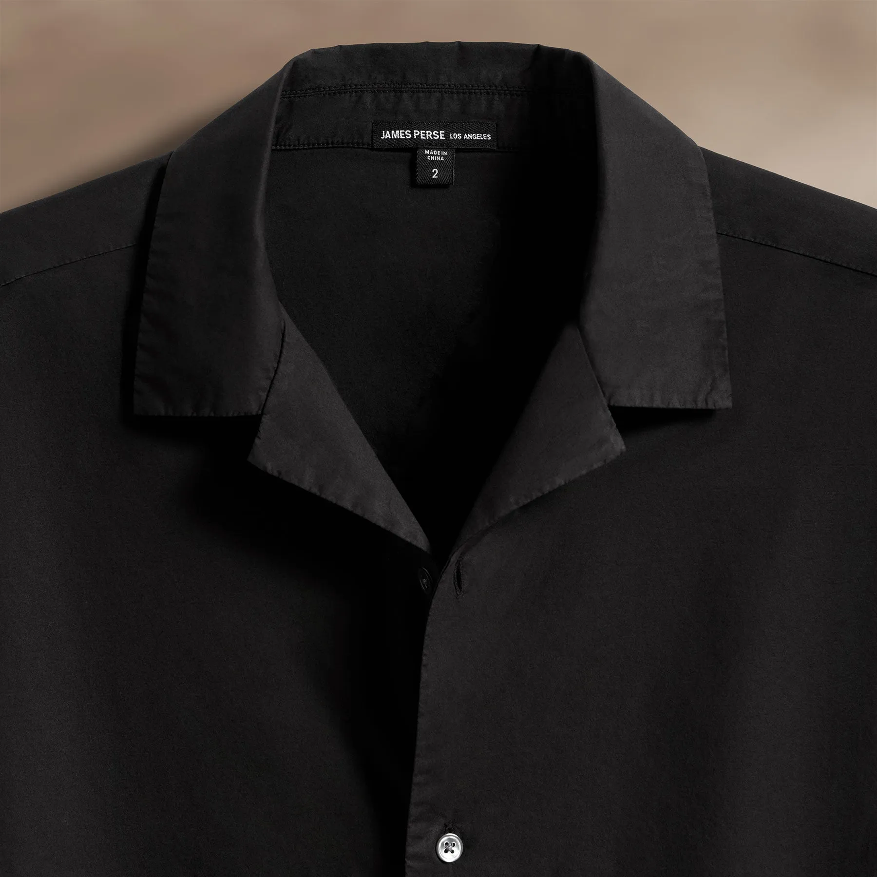 Oversized Stretch Poplin Short Sleeve Shirt - Black sold by James Perse product image thumbnail 2