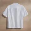 Oversized Stretch Poplin Short Sleeve Shirt - White sold by James Perse
