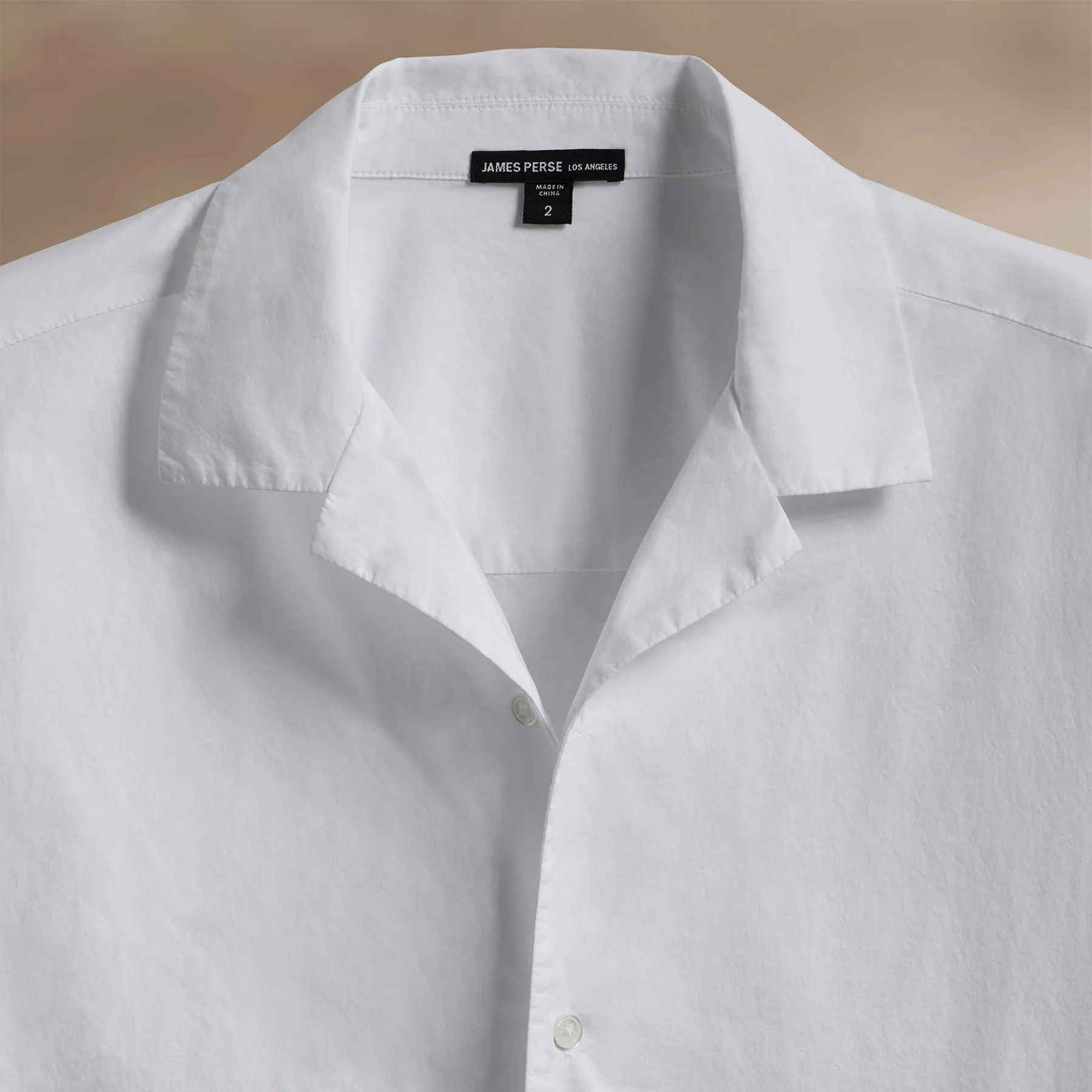 Oversized Stretch Poplin Short Sleeve Shirt - White sold by James Perse product image thumbnail 2