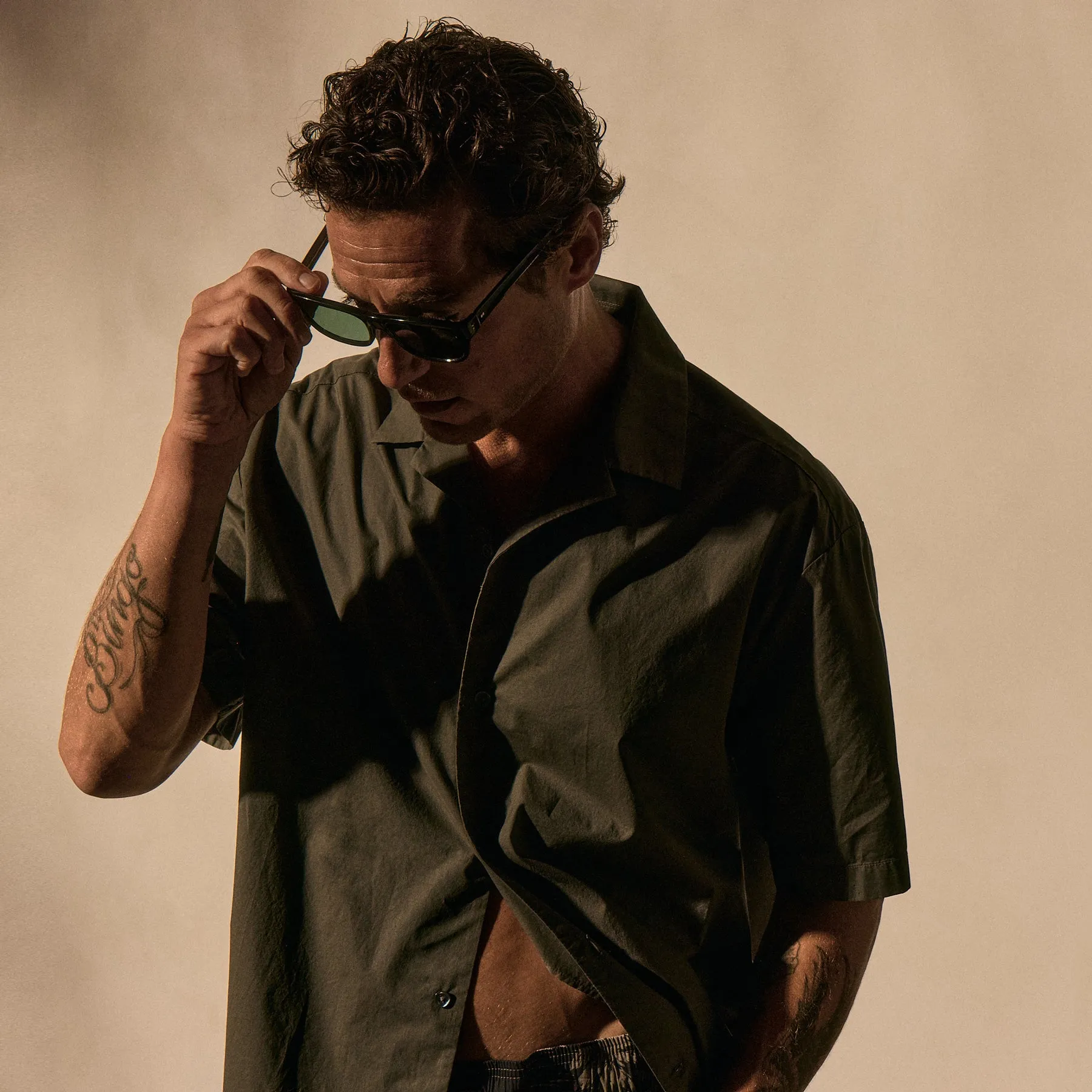 Oversized Stretch Poplin Short Sleeve Shirt - Granite sold by James Perse product image thumbnail 2