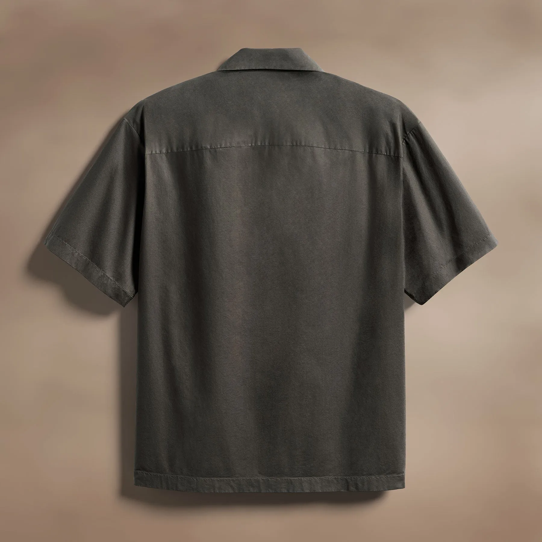 Oversized Stretch Poplin Short Sleeve Shirt - Granite sold by James Perse product image thumbnail 5