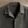Oversized Stretch Poplin Short Sleeve Shirt - Granite sold by James Perse