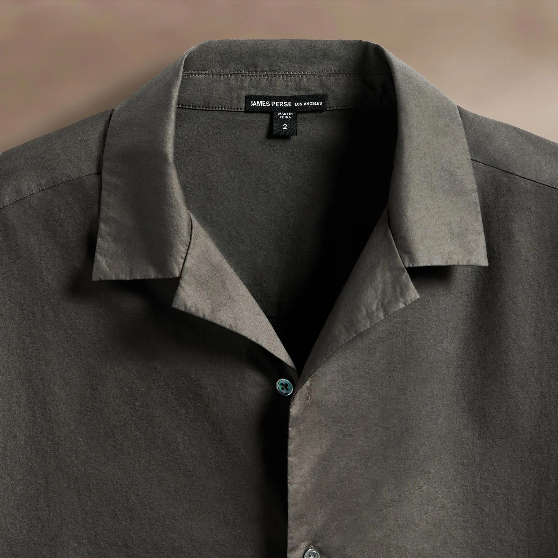 Oversized Stretch Poplin Short Sleeve Shirt - Granite sold by James Perse product image thumbnail 3