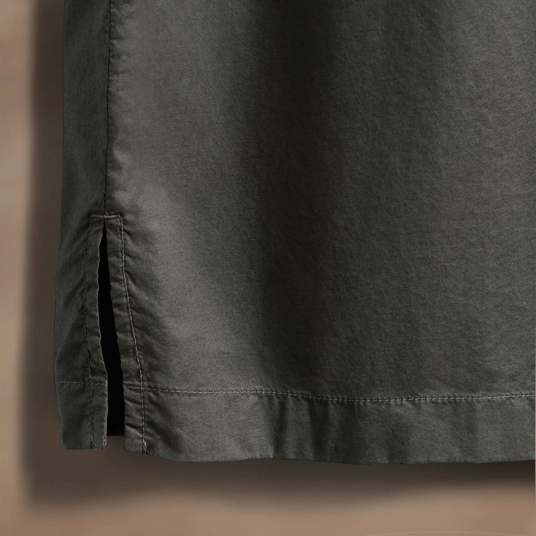 Oversized Stretch Poplin Short Sleeve Shirt - Granite sold by James Perse product image thumbnail 4