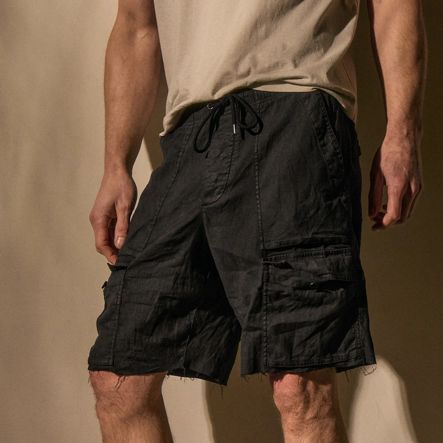 Linen Blend Utility Short - Black sold by James Perse product image thumbnail 2