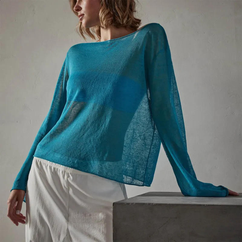 Soleil Linen Shell Top - Jade made by James Perse