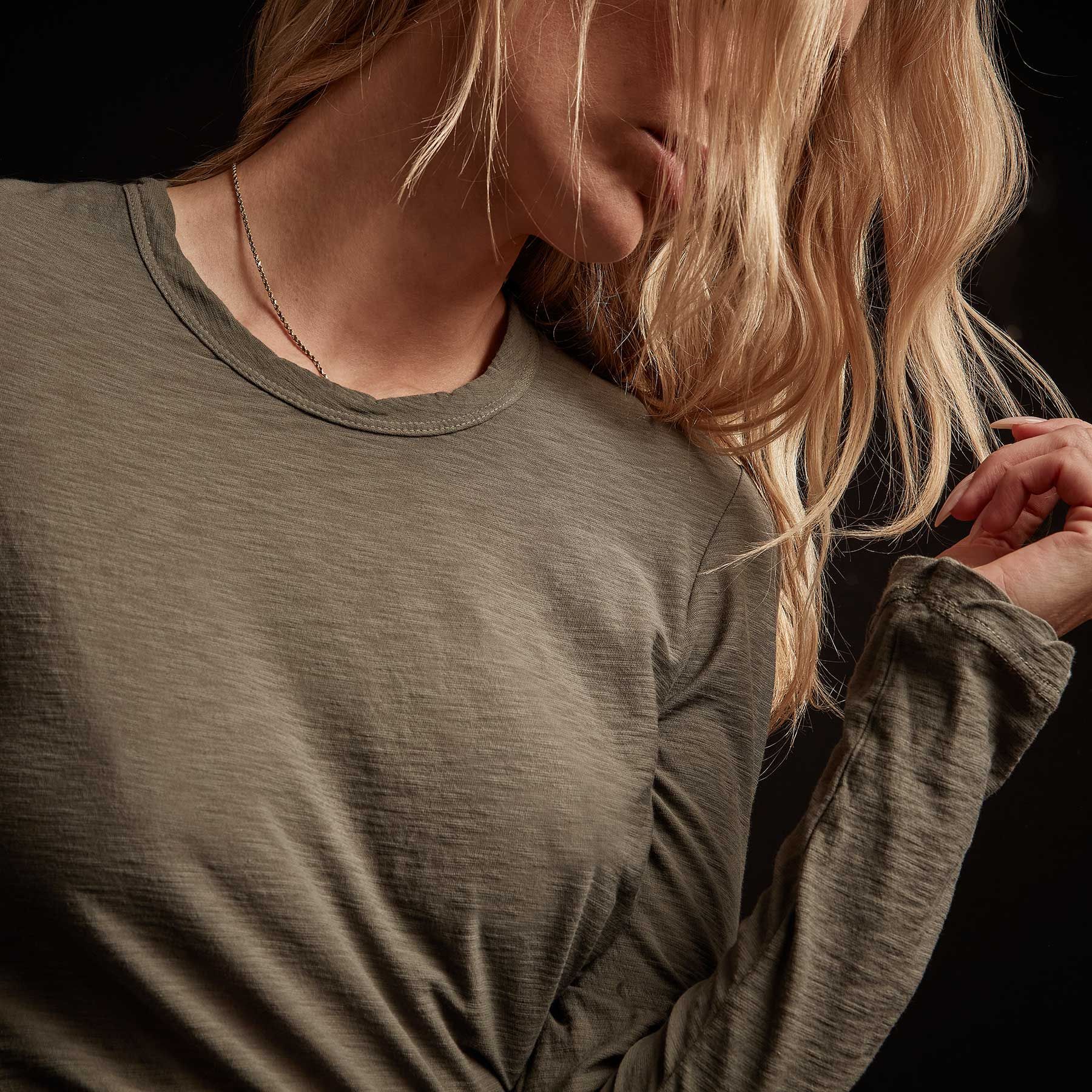 Sheer Slub Long Sleeve Crew - Jungle sold by James Perse product image thumbnail 2