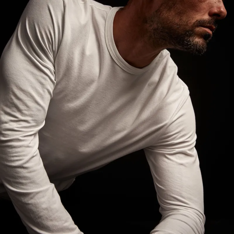 Elevated Lotus Jersey Lounge Crew - White sold by James Perse