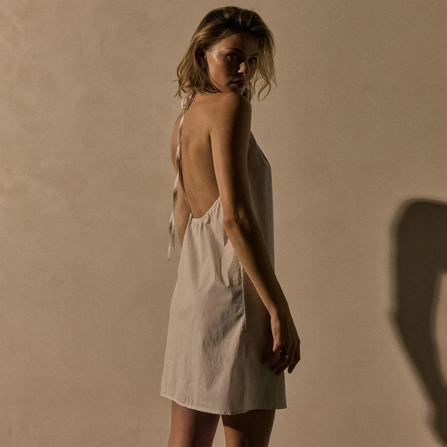 Poplin Halter Dress - White sold by James Perse product image thumbnail 3