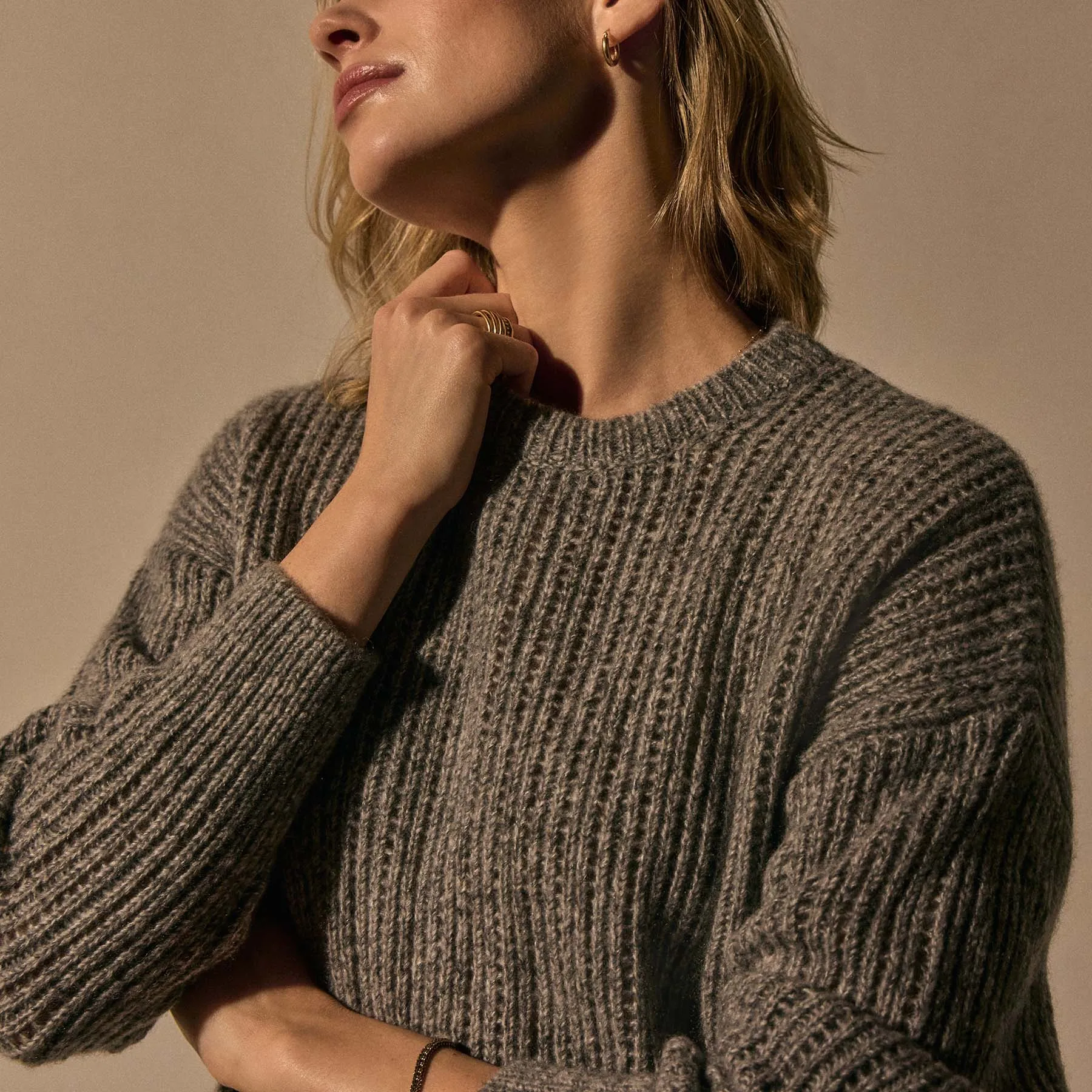 Open Stitch Crew Neck - Grey Mix sold by James Perse product image thumbnail 2