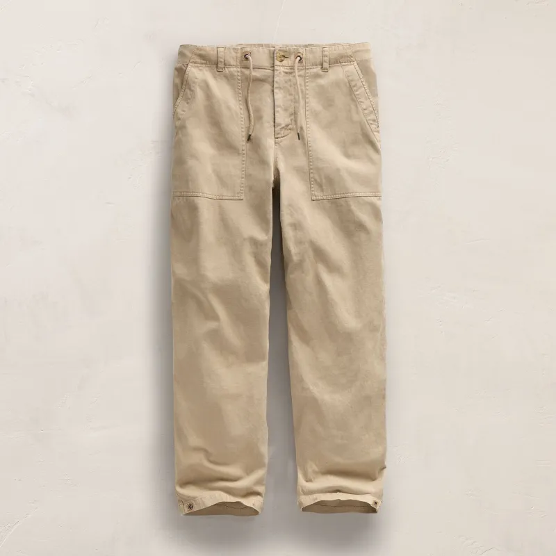 Slub Cotton Utility Flight Pnt - Light Khaki Pigment sold by James Perse