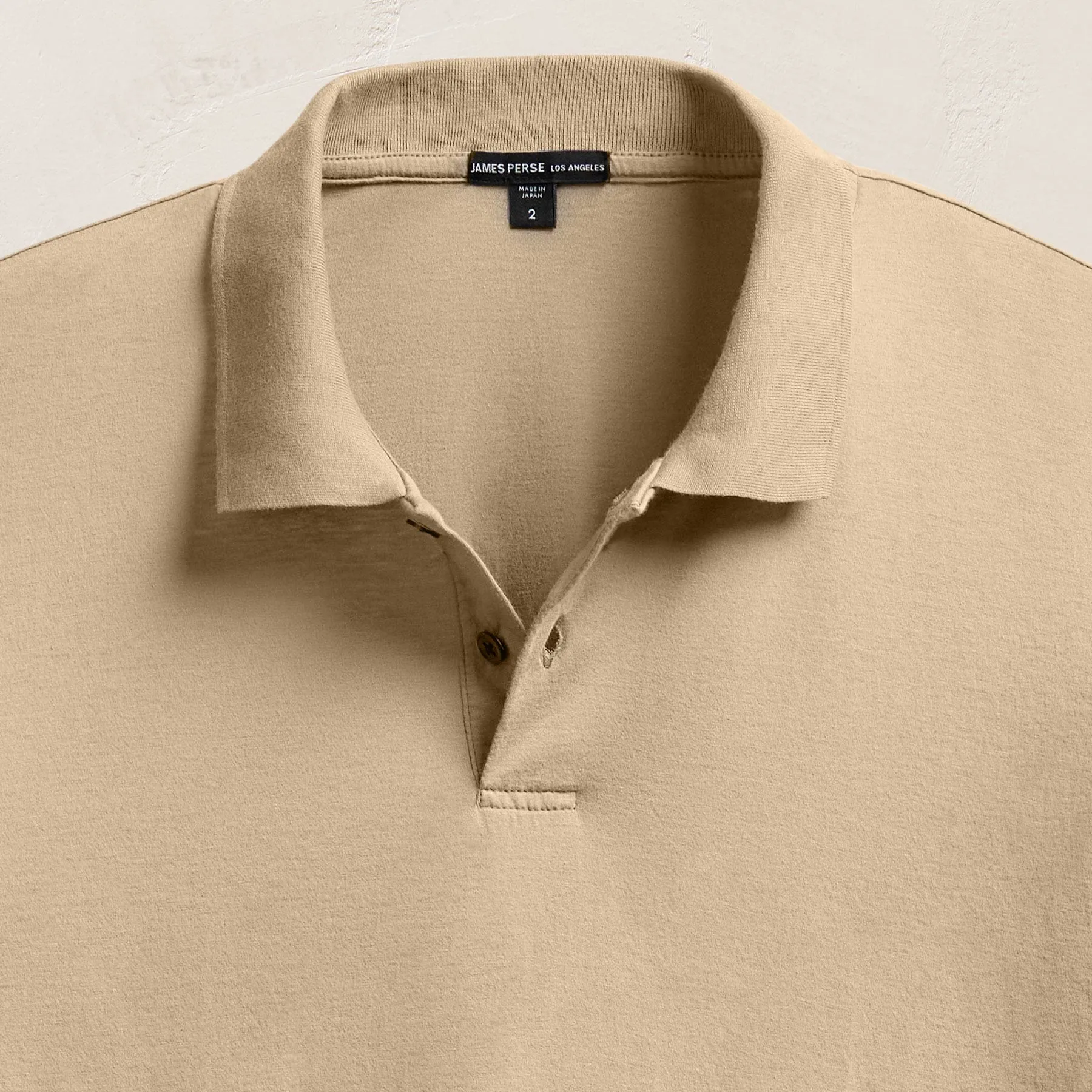 Luxe Lotus Jersey Polo - Light Khaki sold by James Perse product image thumbnail 2
