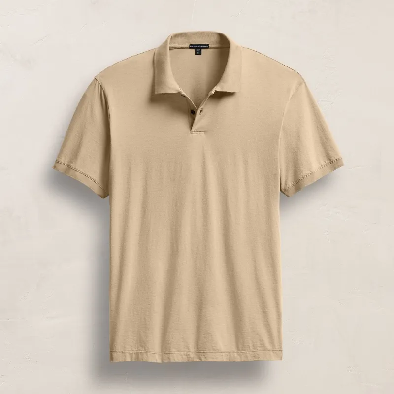 Luxe Lotus Jersey Polo - Light Khaki sold by James Perse