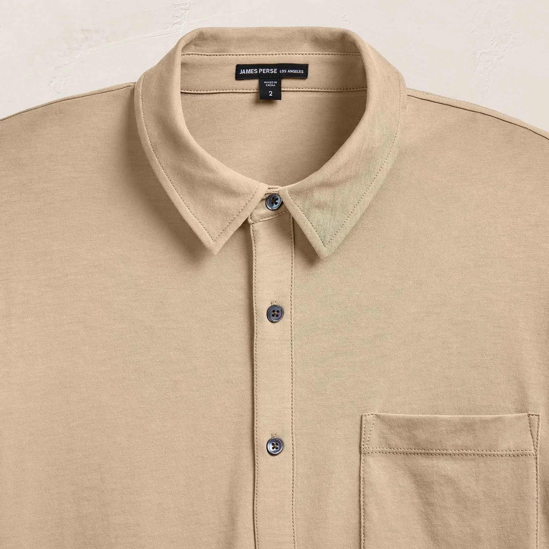 Clean Finish Jersey Shirt - Light Khaki sold by James Perse product image thumbnail 2