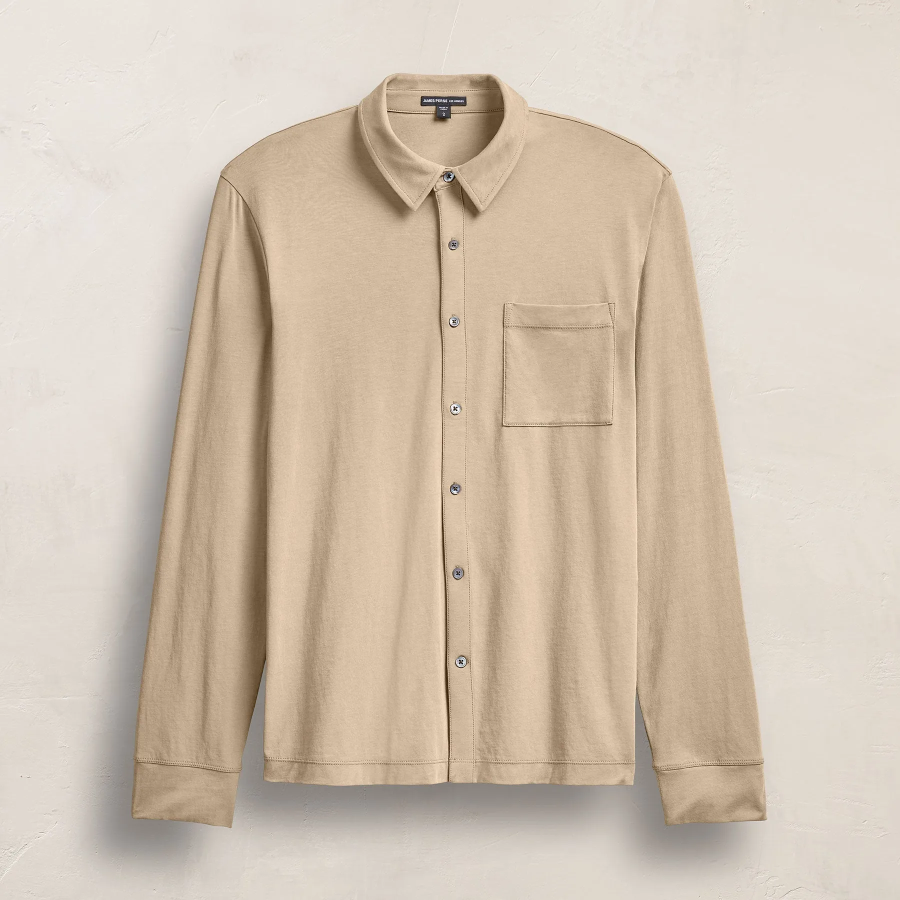 Clean Finish Jersey Shirt - Light Khaki sold by James Perse